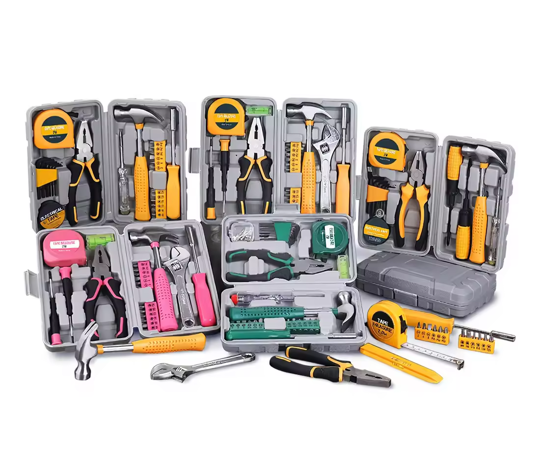 Hot-Selling Portable Carbon Steel DIY Tool Box Set Basic Household Tools Customizable OEM Support for Online Retail