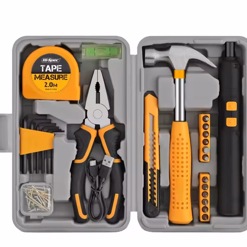 121pcs Complete Home Garage DIY Tool Box 12V Green Cordless Electric Power Drill Driver with Hand Tools Set OEM Customizable