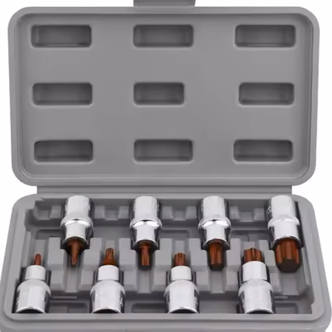 8pc 1/2 Inch Drive 55mm Torx Bit Socket Set Cr-V Body with S2 Steel Bit Heads T20 to T70 Sizes for DIY OEM ODM Ready