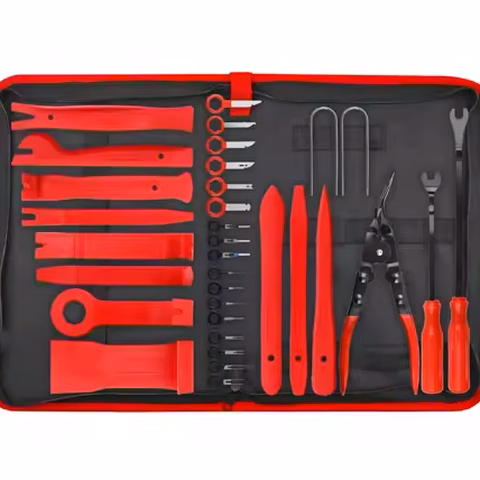 33pc DIY Auto Car Furniture Trim Panel Upholstery Removal Set with Pry Levers Audio Keys Tools Auto Clip Pliers OEM ODM Ready