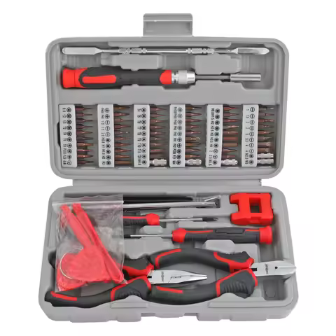 Hi-Spec OEM Compact 75pc Precision Screwdriver Bits Pliers Set Hard Case Hand Operated Chrome Vanadium Steel Electronics Repair