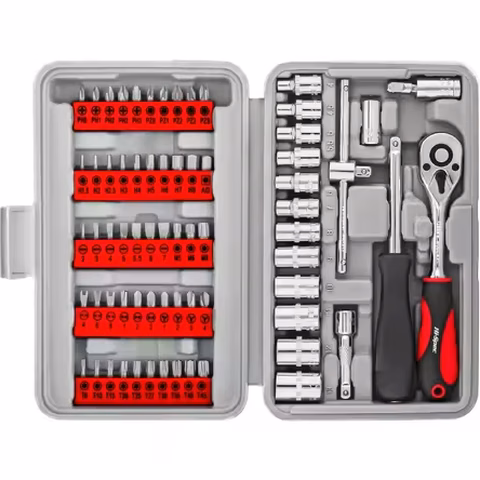 20pc 1/2\" Cr-Mo Metric Deep Hex Impact Socket Wrench Set 78mm Long with 8 32mm Black Oxide Tool Box Case for DIY OEM ODM Ready