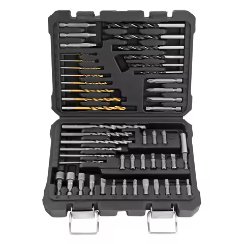 50pc Multi-Metal Drill Bit Set Metric HSS Steel with Titanium Screw Nut Driver OEM & ODM Supported for Wood Masonry & Brad Point