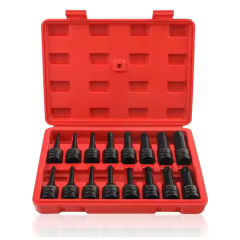 16pc 1/2\" Drive Impact Hex & Torx Socket Bit Set DIY Grade Cr-Mo Material Auto Repair Hand Tools OEM ODM