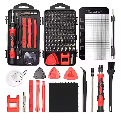 124pc Precision Multifunctional Phillips Electronics Screwdriver Set Manual Household Tools Pry Bar for PC Mobile Phone Repair