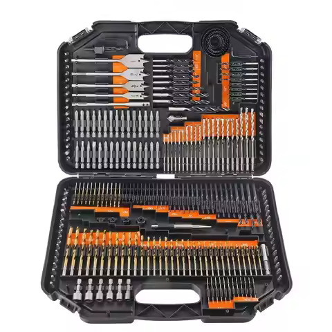 Professional 246pc Drill Driver Bit Set HSS/Carbide/Steel Straight Twisted for Concrete Masonry OEM ODM Mechanical Tool Box