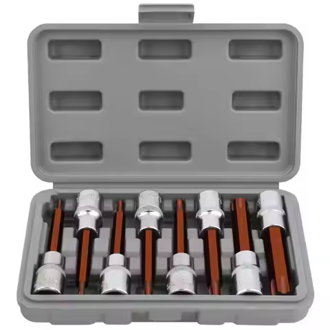 8pc 1/2'' Drive Long Torx Bit Socket Set T20-T70 Carbon Steel Hand Power Tool with Hard Case OEM Customizable