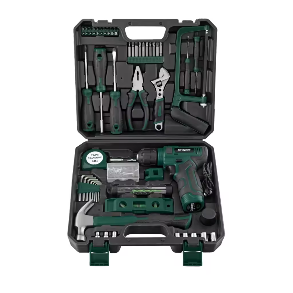 8V USB Cordless Electric Power Drill Driver Tool Kit Set 121pc Including Lithium Drill Mechanical Tool Customizable Hard Case