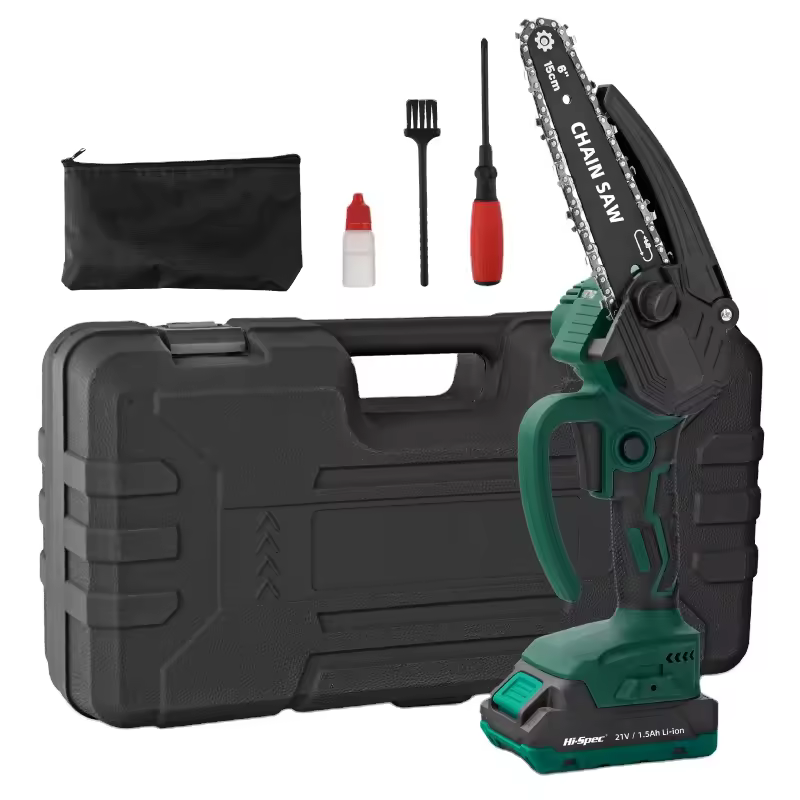 Portable 18V Mini Lithium Home Carpentry Tool Set 6 Inches Electric Cordless Chainsaw for Woodworking for DIY Grif