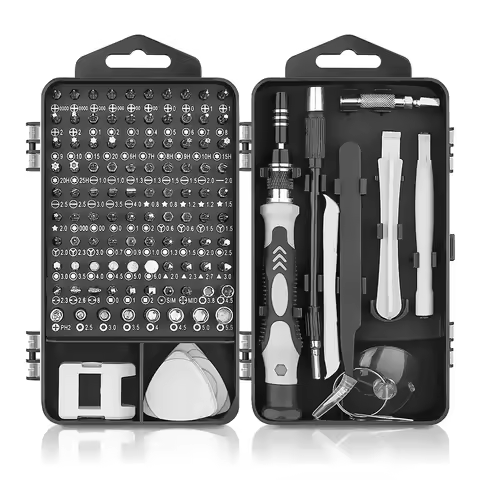 124pc Precision DIY Electronics Repair Tool Kit Magnetic Torx Phillips Screwdriver Set for Phone Computer Plastic Plastic