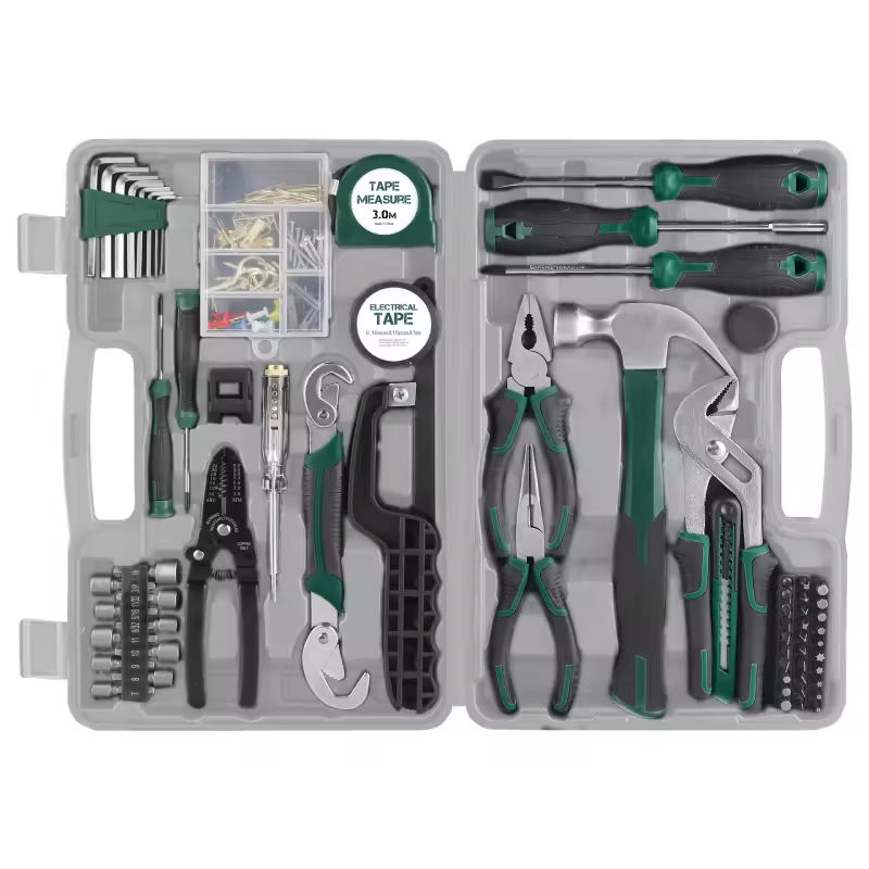 Hi-Spec 166 Pcs Household Hand Tools Set Hot Selling Wrench Pliers Hammer Screwdriver Home Tool Kit Set Hard Case OEM