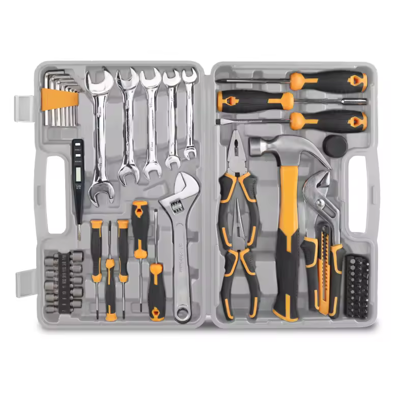 Hi-Spec Comprehensive 69 Pcs Carbon Steel Household Tool Kit Including Wrench Pliers Hammer in Hard Case OEM ODM Tool Sets