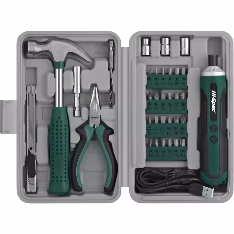 Professional 8V Lithium Electric Screwdriver Set Mechanical Tool Box 109PC Three-Layer Hard Case Toolbox for Home Repair OEM