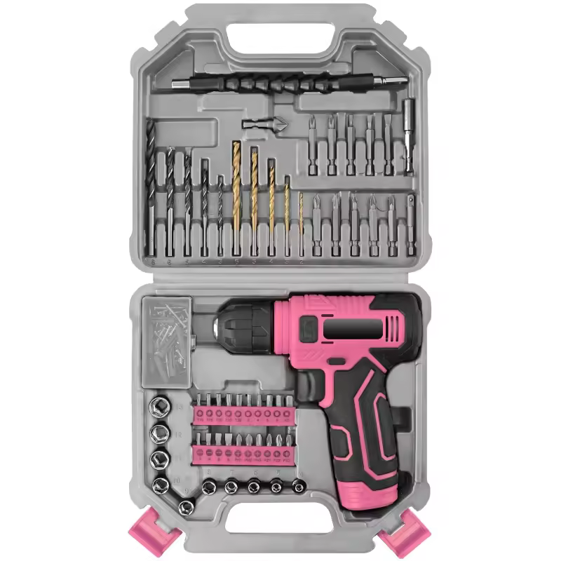 Hi-Spec 8V Lithium Electric Drill Set 110Pcs Auto Power Cordless Hard Case Chrome Vanadium Steel Home Use Rechargeable OEM