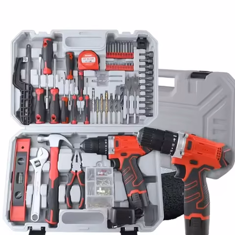 Wholesale 8V/12V Electric Drill Tool Sets Multifunctional Combo Kit Lithium Cordless Power Tool Kits Mechanical Tool Box OEM ODM
