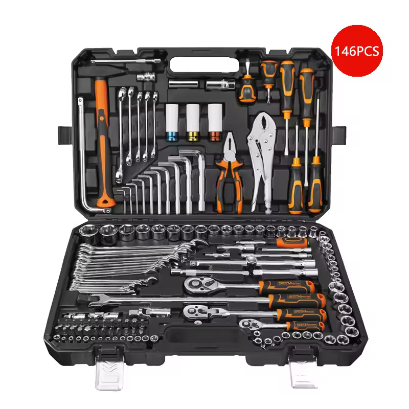 OEM/ODM 146pc Mechanics Tool Kit Complete Socket Set Hard Case Professional Automotive Workshop Auto Body Repair Hand Tools