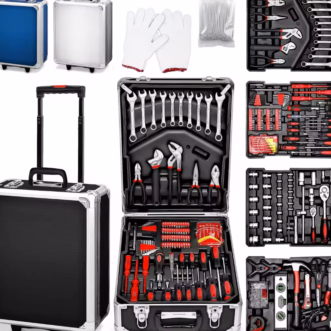Wholesale Home DIY & Garage Mechanical Tool Kit Set Socket Wrenches & Tool Sets in Professional Box Cabinet Trolley Wheeled Case